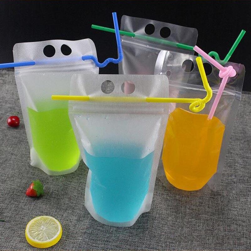 17oz 500ml Clear Drink Pouches Bags frosted Zipper Stand-up Plastic Drinking Bag with straw with holder Reclosable Heat-Proof
17oz 500ml Clear Drink Pouches Bags frosted Zipper Stand-up Plastic Drinking Bag with straw with holder Reclosable Heat-Proof