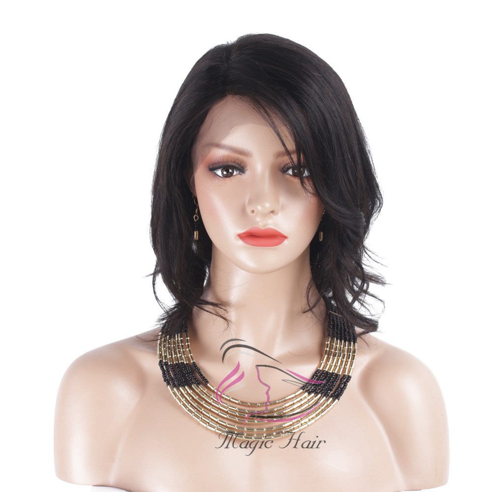 Lace Front Human Hair Wigs Full Lace Human Hair Wigs Glusess Wavy Bob Wigs 130% Density