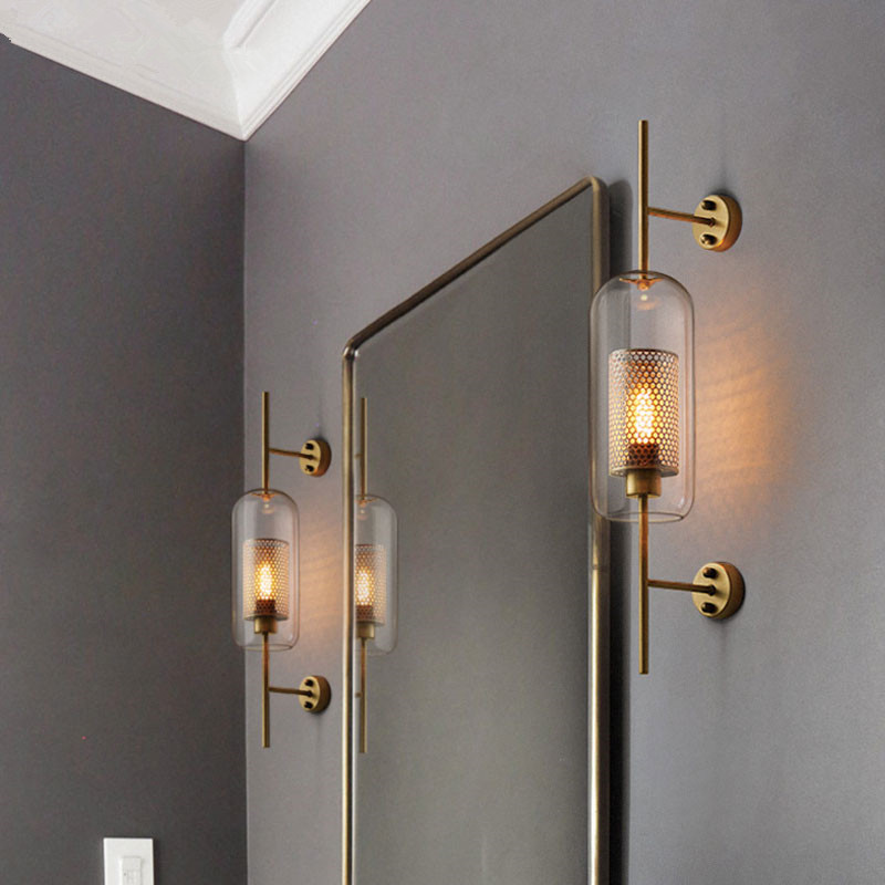 Modern Glass Led Wall Lamp for Bedroom Nordic Wall Sconce Light Fixture Loft Industrial Decor Mirror Lights for Home Luminaire