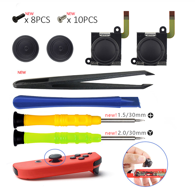 3D Analog Joystick Thumb Stick Caps For Nintend Switch Joy Con Controller Sensor Replacements Accessorie Repair Tool With Screwdrivers
3D Analog Joystick Thumb Stick Caps For Nintend Switch Joy Con Controller Sensor Replacements Accessorie Repair Tool With Screwdrivers