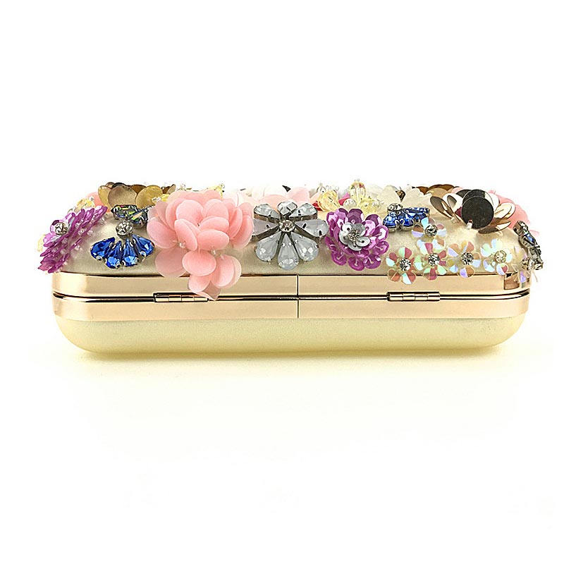 Crossbody Bag Messenger Bag Shoulder Bags Fashion Flower Bead Embroidery Dinner Party Dress Clutch Bag Women Chain Shoulder Free Shipping