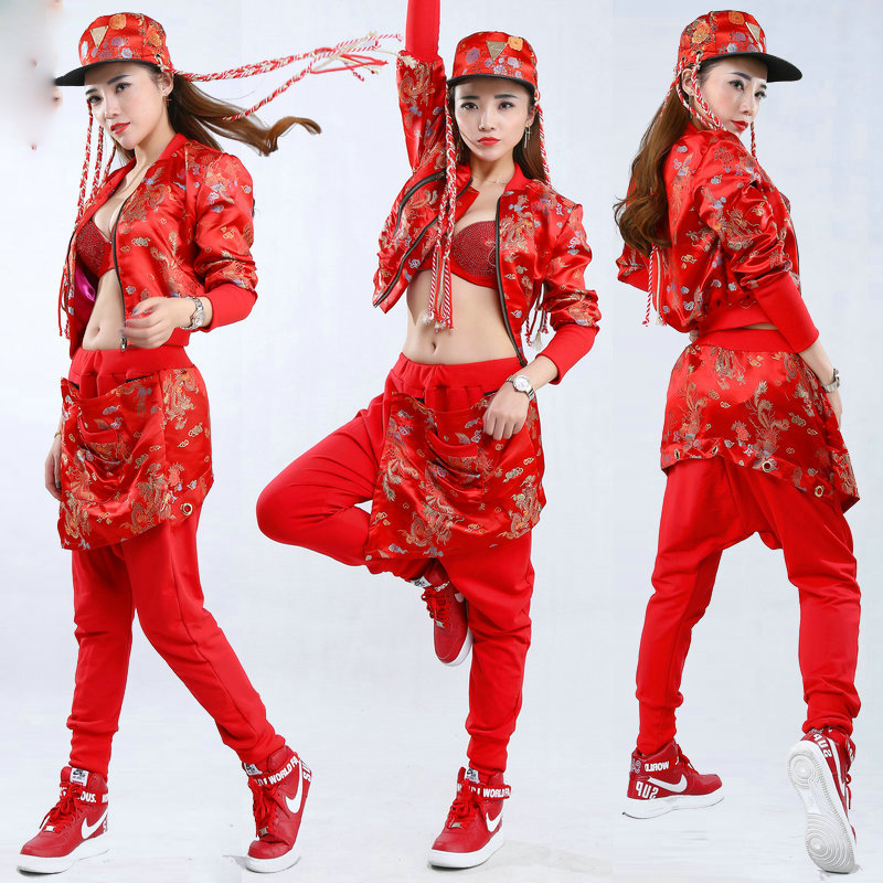 Hip Hop Dance Costume Adult Red Dragon And Phoenix Embroidery Coat Pants Men Women Stage Clothes For Singers Jazz Wear DT1064
Hip Hop Dance Costume Adult Red Dragon And Phoenix Embroidery Coat Pants Men Women Stage Clothes For Singers Jazz Wear DT1064