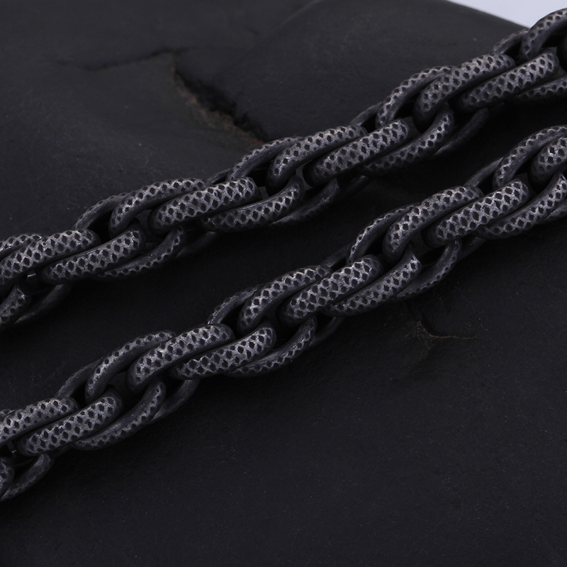 Cool Men Black Heavy Thick Rope Link Chain Bracelets High-end Men's Stainless Steel Titanium Steel Jewelry
