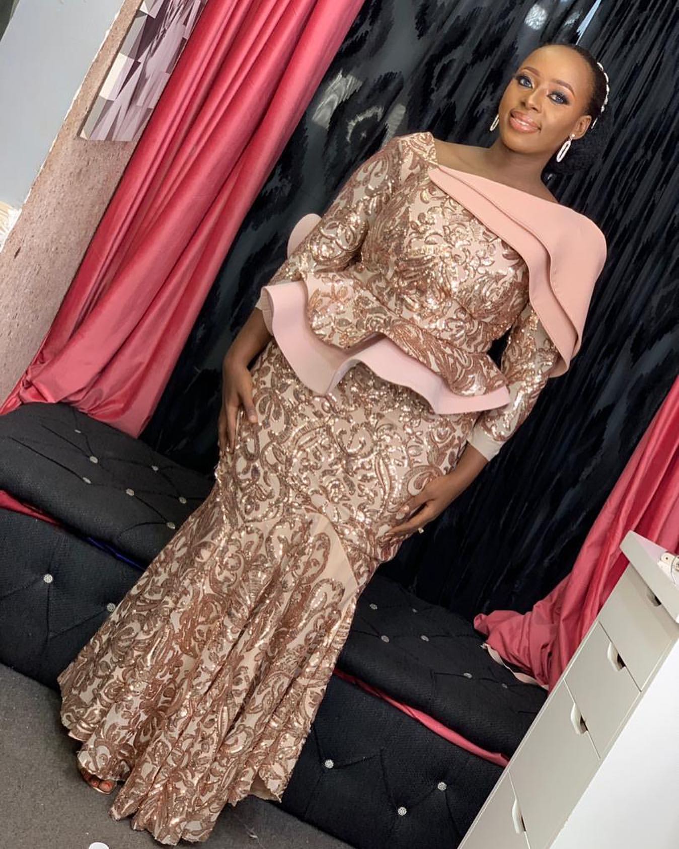 Arabic Aso Ebi Sparkly Mermaid Gold Evening Long Sleeves Sequined Lace Prom Dresses Cheap Formal Party Bridesmaid Pageant Gowns