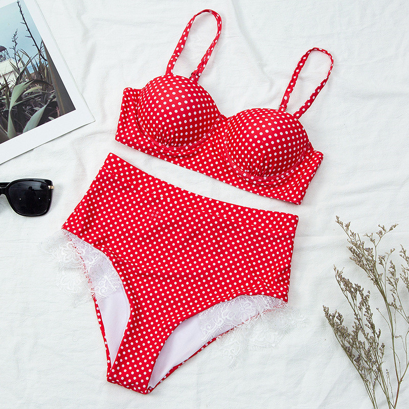 Summer Womens Sexy Polka Dot Bikini Lace Breathable High Waist 2pcs Swimwear Spaghetti Strap Fashionable Printed Swimwear Womens Clothing, Black
Summer Womens Sexy Polka Dot Bikini Lace Breathable High Waist 2pcs Swimwear Spaghetti Strap Fashionable Printed Swimwear Womens Clothing, Black
