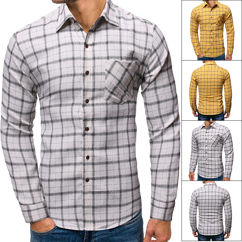 Plaid Flannel Mens Shirts Long Sleeve Social Masculino Brand Autumn Button Checkerboard Male Shirts Chemises Homme, White
Plaid Flannel Mens Shirts Long Sleeve Social Masculino Brand Autumn Button Checkerboard Male Shirts Chemises Homme, White