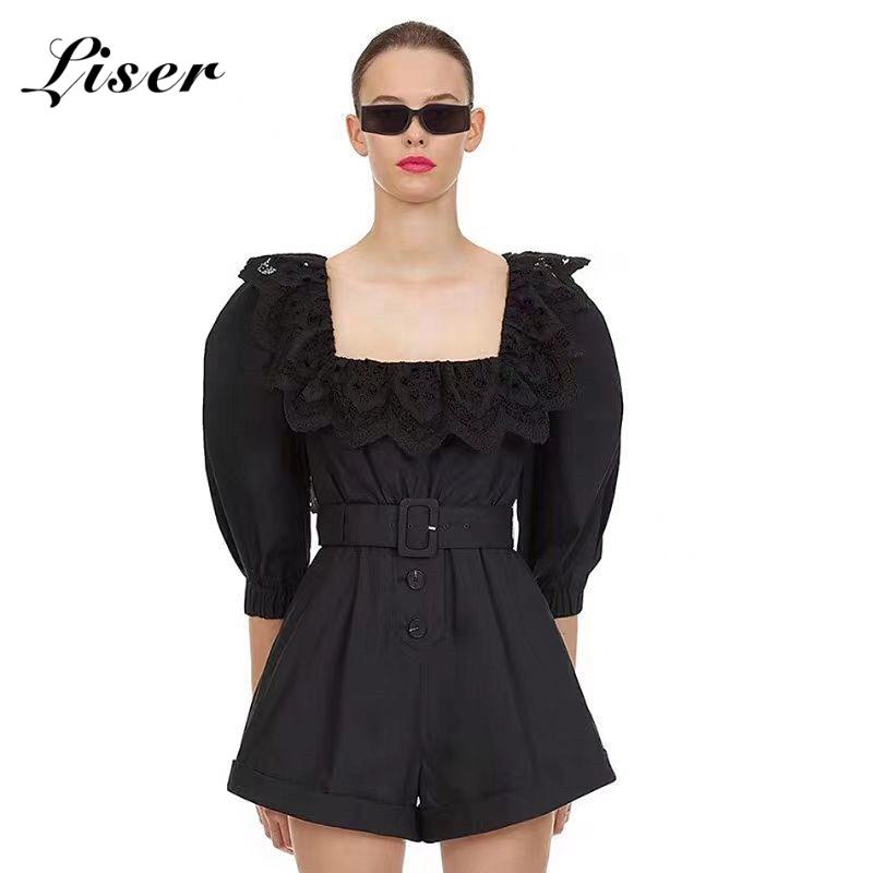 Liser 2020 New Summer Women Playsuits Square Neck Lace Sashes Playsuits Sexy Bodycon Club Celebrity Party Black Plysuit Vestidos
Liser 2020 New Summer Women Playsuits Square Neck Lace Sashes Playsuits Sexy Bodycon Club Celebrity Party Black Plysuit Vestidos