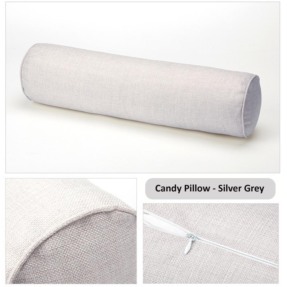 Removable Solid Color Round Cervical Pillow Bed Roll Cushion Head Leg Back Support Light Travel Column Pillow