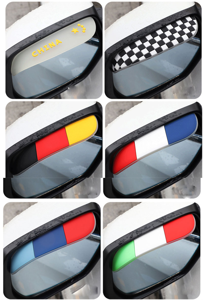 1Pair Auto Stickers Universal Car Rearview Mirror Rainshield Cute Cartoon Rain Eyebrow Car Mirrors Accessories