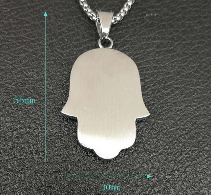 Mens lucky hamsa hand pendant necklace hip hop Rock style Full cubic zirconia 24" rope chain silver gold plated cz men necklace WY015
