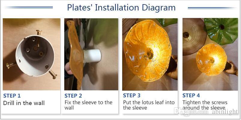 Modern LED Wall Lamps Murano Glass Plate DIY Background Light Indoor for Home Interior TV Lounge Living Room Bedroom