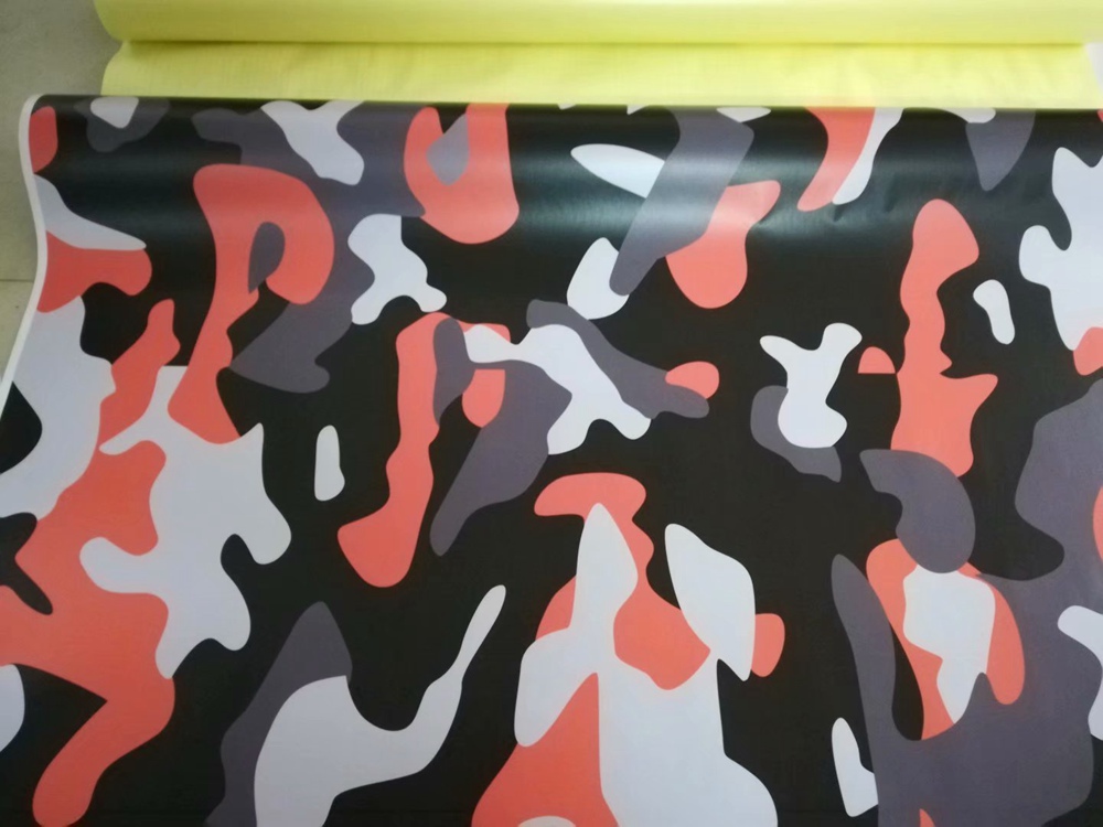 Large Orange black Camoufalge Vinyl wrap for car wrap covering Camo Truck Wrap covering foil Self adhesive sticker 1.52x30m 5x98ft