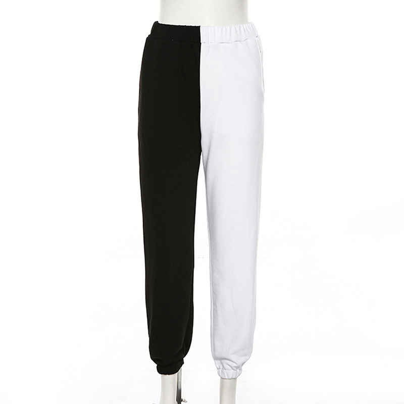 GAOKE Casual Sporty Women Sweatpants Spring Fashion 2020 Patchwork Trousers Workout High Waist Color Blocking Long Pants Slim