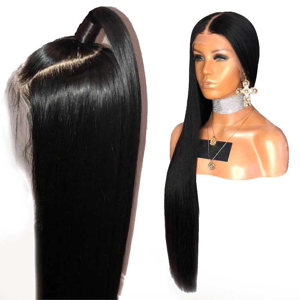 Transparent hd Lace Front Human Hair Wigs Straight Pre Plucked Malaysian Remy Wig Closure 13x4 thin film Frontal 360 For Women 130% diva1