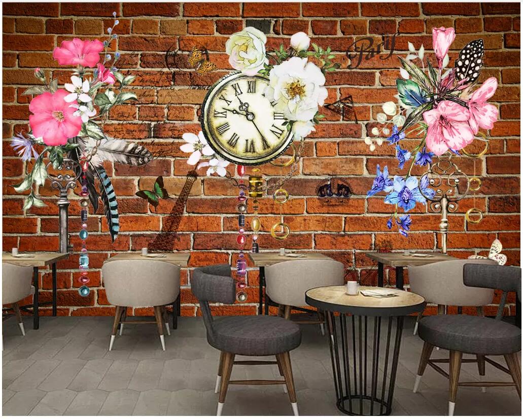 3d wallpaper custom photo Retro Vintage Nordic Flowers Watches Brick Wall Bars KTV room home decor 3d wall murals wallpaper for walls 3 d, Non-woven
3d wallpaper custom photo Retro Vintage Nordic Flowers Watches Brick Wall Bars KTV room home decor 3d wall murals wallpaper for walls 3 d, Non-woven