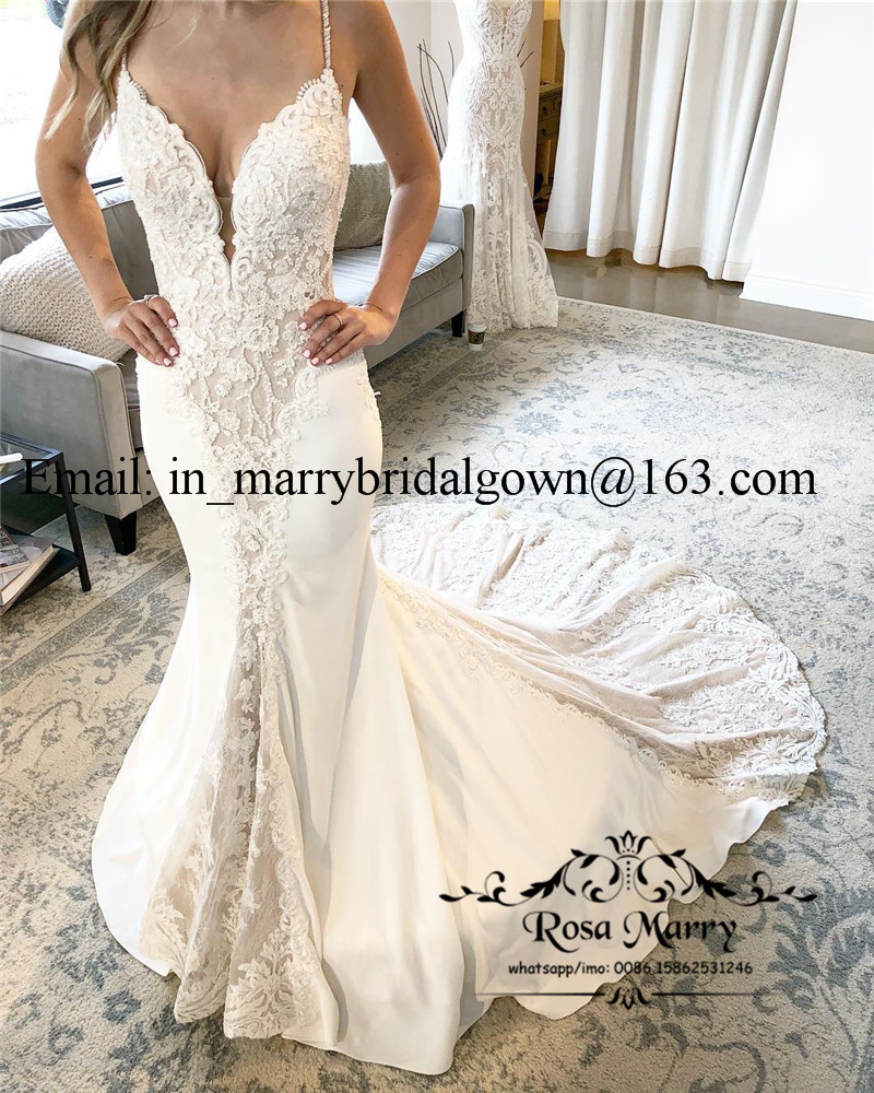 Sexy Backless Mermaid Wedding Dresses 2019 Vintage Lace Plus Size Court Train Arabic African Vestido De Novia Country Beach Bridal Gowns
