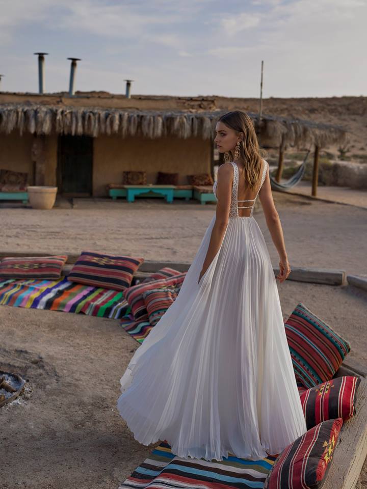 asaf dadush sexy beach wedding dresses deep v neck lace backless boho wedding dress bridal gowns custom made