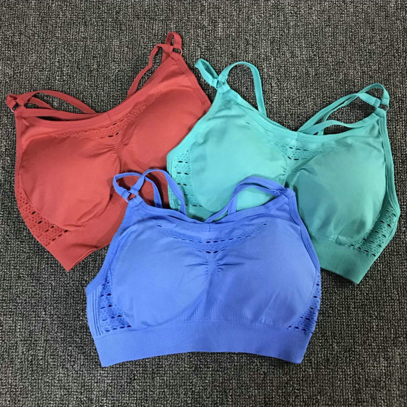 2PCS Sports Suits Seamless Yoga Set Padded Push-up Strappy Sports Bra Women Fitness Clothing Woman Gym Leggings Workout Pants T200411