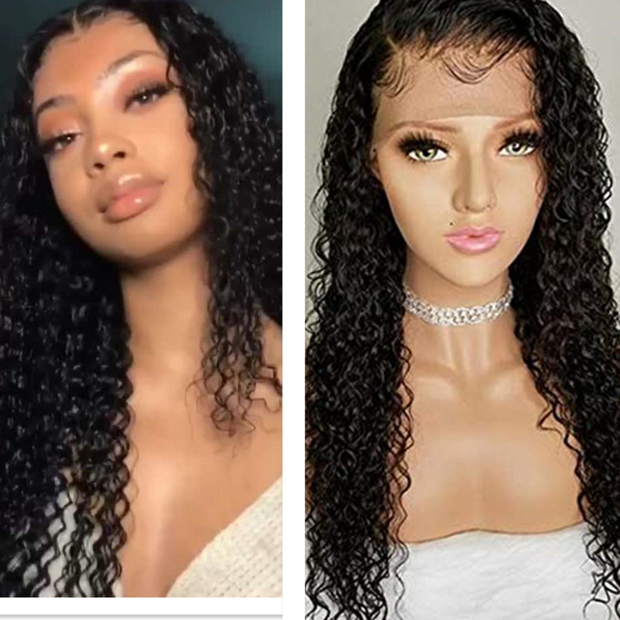 360 Lace Frontal Wig Pre Plucked 10-24inch Brazilian Virgin Hair water Curly Human Hair Lace Wigs with Baby Hair for Black Women 130%