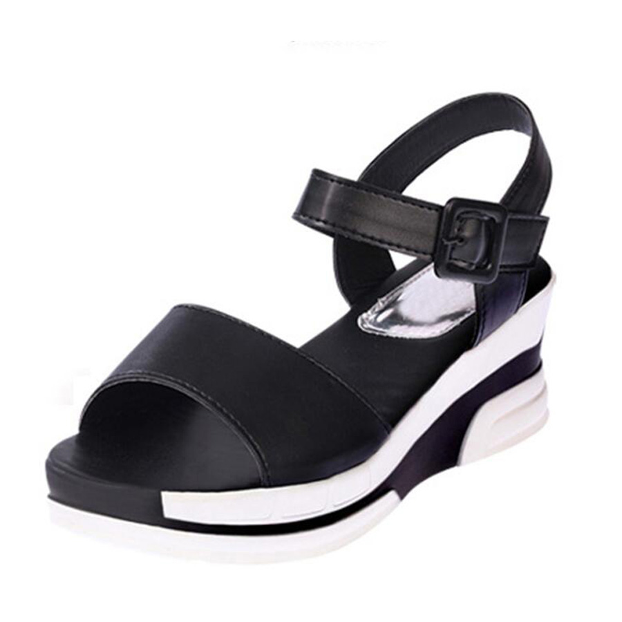 Summer shoes woman Platform Sandals Women Soft Leather Casual Open Toe wedges Women Shoes, Black
Summer shoes woman Platform Sandals Women Soft Leather Casual Open Toe wedges Women Shoes, Black