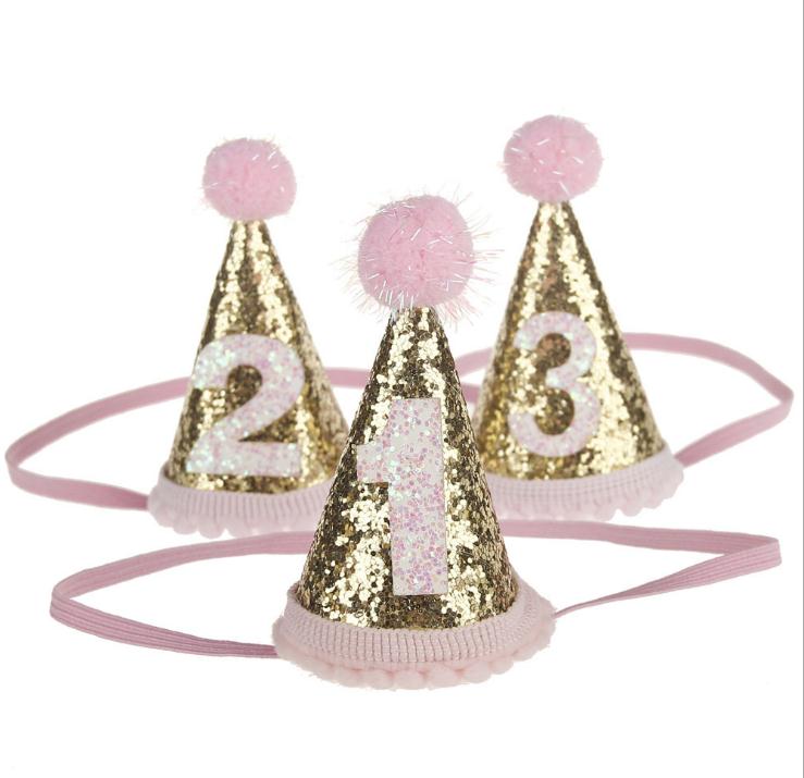 Children Hair Decorate First Birthday Party Hats Baby Hair Band Shoot Prop Princess crown Girl Birthday Hat Baby Girl Cake Smash dc202