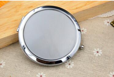 300pcs Free Shipping 70mm Pocket Compact Mirror favors Round Metal Silver Makeup Mirror Promotional Gift