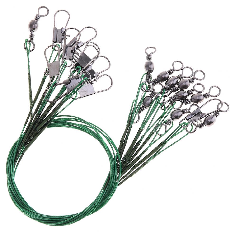 100pcslot 5 Sizes Mixed 16cm28cm Antibite Steel Wire Terminal Tackle Fishing Lines Stainless Snaps Swivels Pesca Accessories