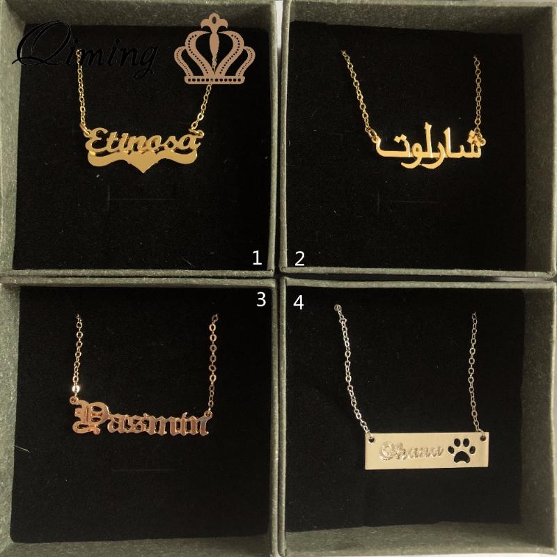 QIMING Initial Custom Name Letter Necklace Women Gold Arabic Font Baby Kids Children Jewelry Nameplate Necklace For Girls Gift
QIMING Initial Custom Name Letter Necklace Women Gold Arabic Font Baby Kids Children Jewelry Nameplate Necklace For Girls Gift