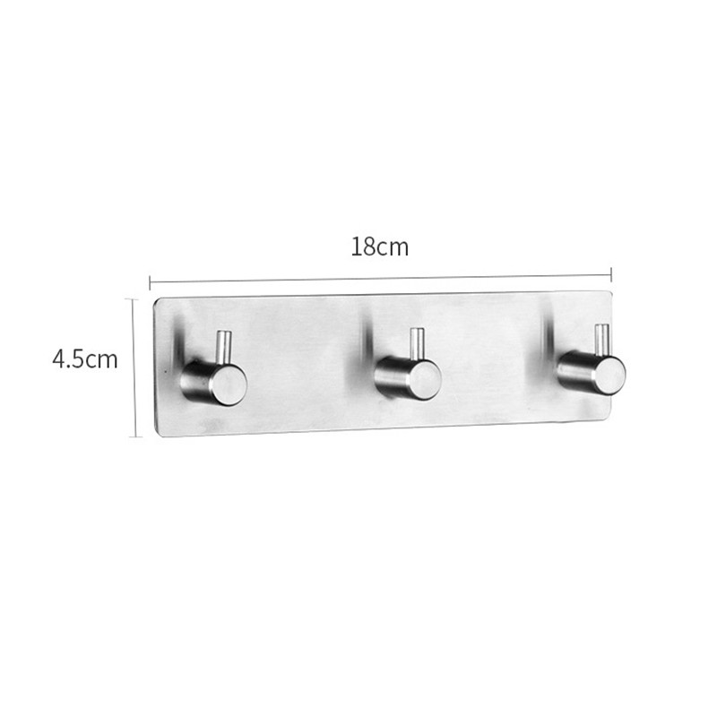 Hot High-end Sticker Adhesive Stainless Steel Hooks Wall Door Clothes Coats Hats Hanger Kitchen Bathrooms Rustproof Towel Hooks