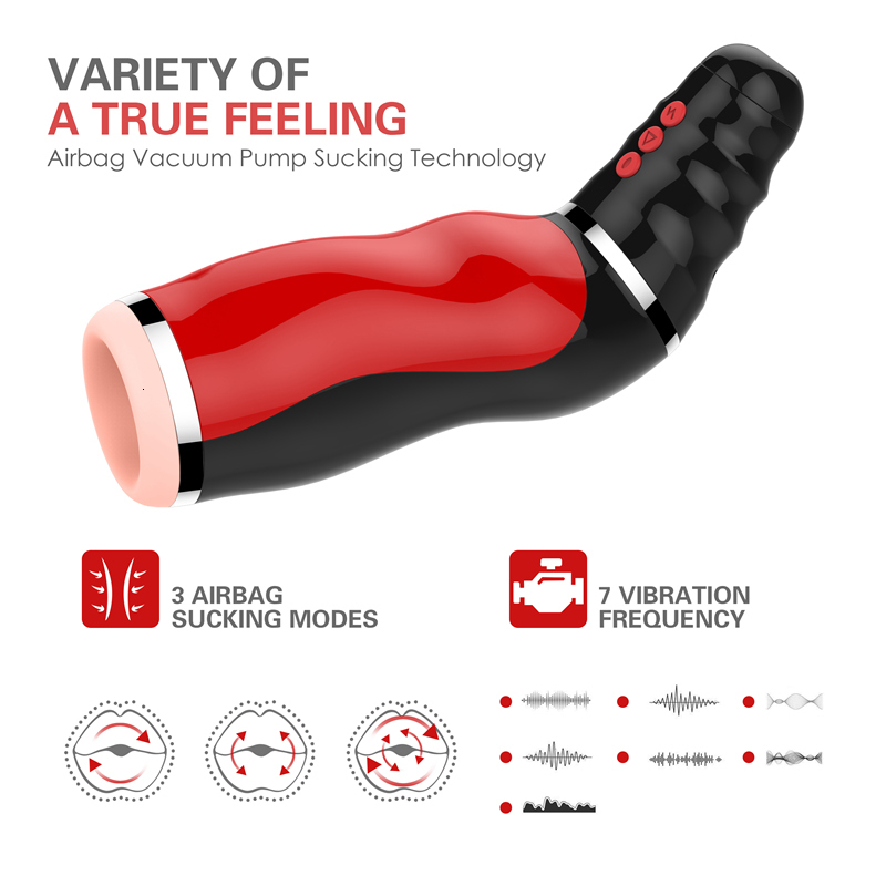 New Oral Sucks Male Masturbator Deep Throat Clip Suction Sex Machine Induced Vibration Sex Moan Intimate Goods Sex Toys for Men Y191011