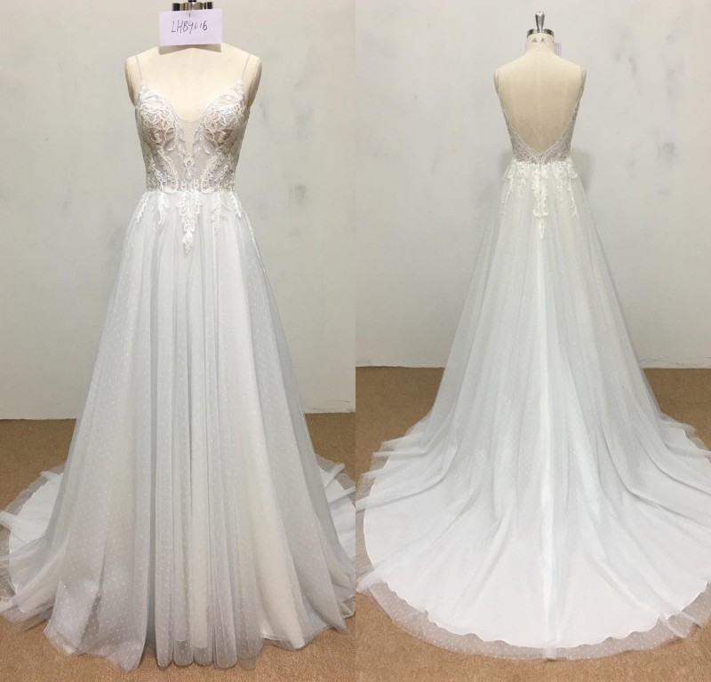 Bohemian A Line Modest Wedding Dresses Tulle Lace Applique Formal Dress Spaghetti Sleeveless Backless Sweep Train Bridal Gowns, Pink
Bohemian A Line Modest Wedding Dresses Tulle Lace Applique Formal Dress Spaghetti Sleeveless Backless Sweep Train Bridal Gowns, Pink