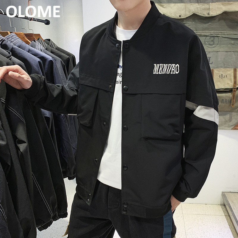 Men' jacket 2019 autumn and winter new jacket men' casual tooling Korean youth baseball baseball sweater streetwear, Black
Men' jacket 2019 autumn and winter new jacket men' casual tooling Korean youth baseball baseball sweater streetwear, Black