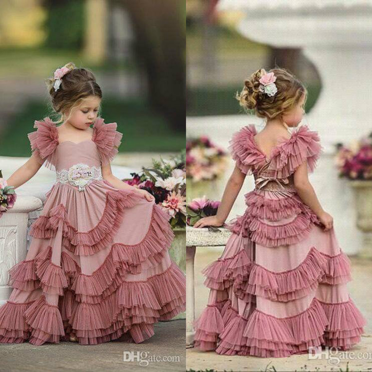 2020 Capped Sleeves Flower Girls Dresses For Weddings Tiered Kids Prom Gowns Lace Girls First Holy Communion Dress, Fuchsia
2020 Capped Sleeves Flower Girls Dresses For Weddings Tiered Kids Prom Gowns Lace Girls First Holy Communion Dress, Fuchsia