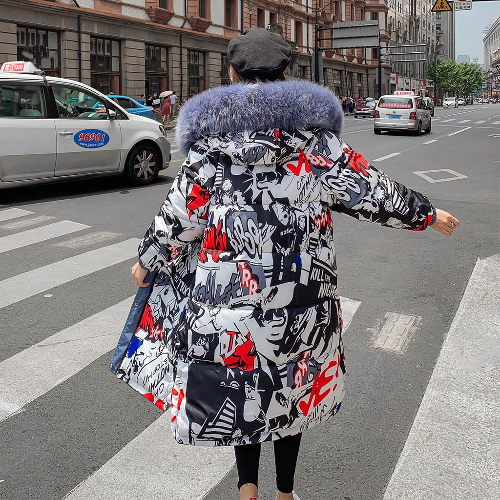 Women Coat And Jackets Winter Warm Loose Thick Long Parkas Hooded Faux Fur Double-sided Wear Women Bubble Jacket Coats Clothes