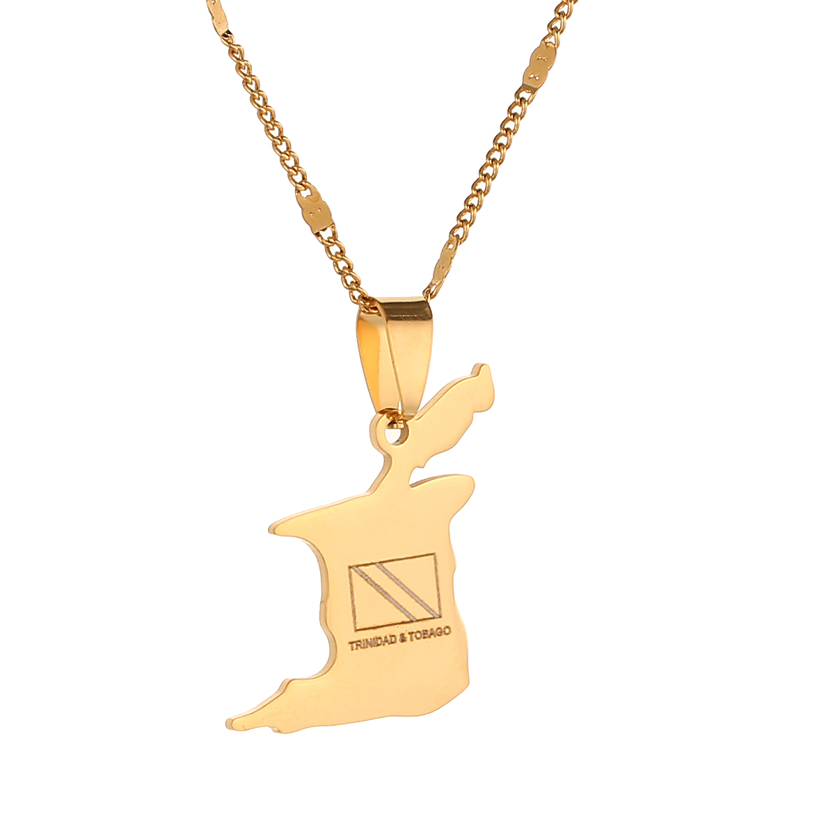 Stainless Steel Trinidad and Tobago Map Flag Pendant Necklace Country Map Chain Jewelry
Stainless Steel Trinidad and Tobago Map Flag Pendant Necklace Country Map Chain Jewelry