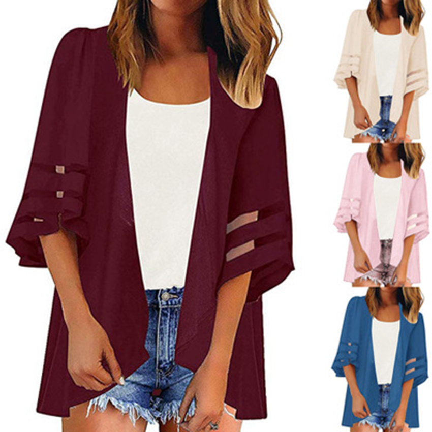 Spot Swimwear European spring and summer explosion models printed mesh shawl sunscreen clothing blouse beachwear support mixed batch