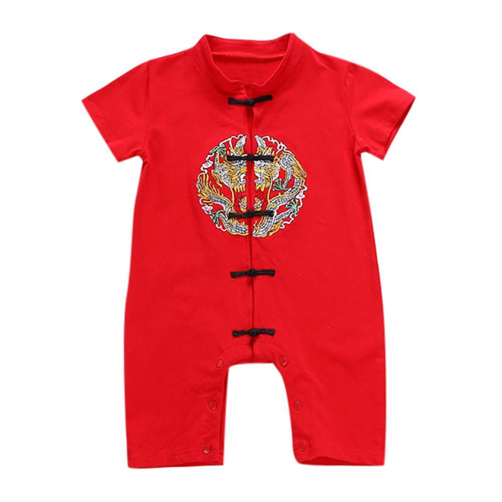baby clothes Chinese style baby suit Newborn Infant Girls Boys New Year Embroidery Romper Jumpsuit Outfits #3N27