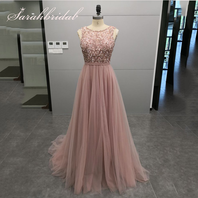 Elegant Bling Bling Evening Dresses Long Beaded Sequined O-neck Tulle Backless Zipper With Train Prom Party Gown CC5465, Color as shown
Elegant Bling Bling Evening Dresses Long Beaded Sequined O-neck Tulle Backless Zipper With Train Prom Party Gown CC5465, Color as shown