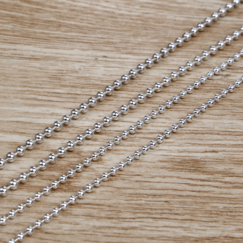 925 sterling silver handmade jewelry antique silver American European designer ball chain necklace all-match for men & women nice gift