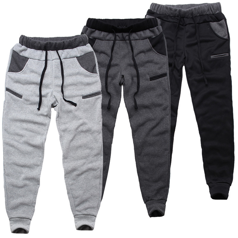 INCERUN Winter Men Pants Joggers Elastic Waist Casual Fleece Warm Trousers Men Loose Comfy Workout Tracksuit Mens Sweatpants T200422