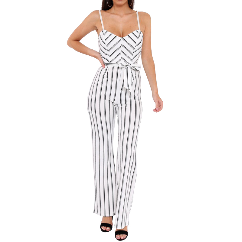 Summer Fashion Casual Striped Knotted Straps Straps Jumpsuits Off-shoulder Women' Loose One-piece Pants 2020, White
Summer Fashion Casual Striped Knotted Straps Straps Jumpsuits Off-shoulder Women' Loose One-piece Pants 2020, White