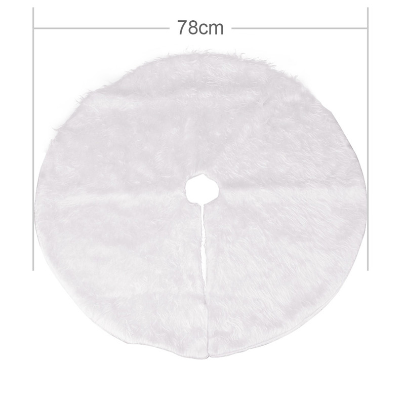 White Plush Tree Fur Carpet Merry Christmas Decoration for Home Natal Tree Skirts New Year Decoration