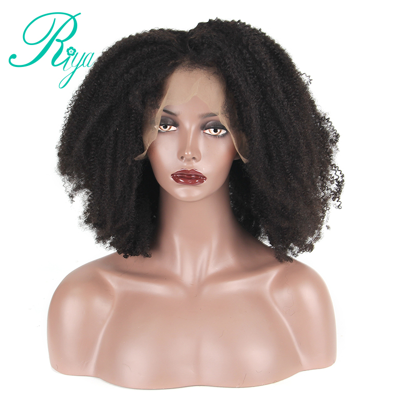 Afro Kinky Curly braziian full Lace Front Wig With Baby Hair Short simulation Human Hair synthetic wig With Baby Hair Bleached Knots