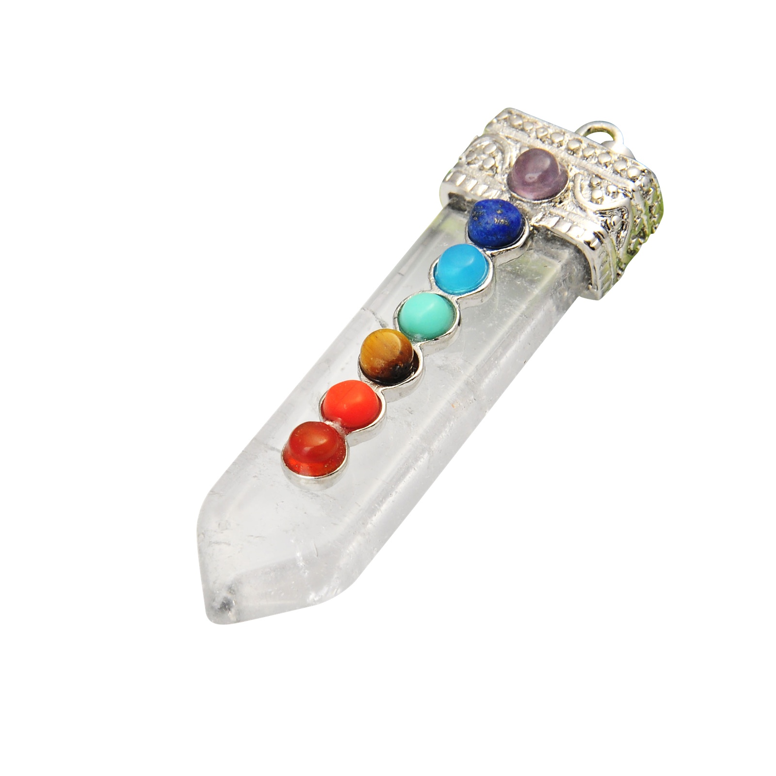 Seven chakras sword-shaped pendants for men and women meaning popular fashion 2019