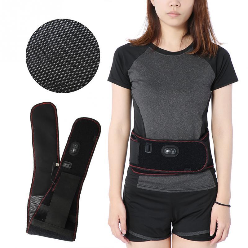 Electric Heating Vibration Abdomen Waist Support Warm Massage Brace Belt Heated Waist Belt Band
