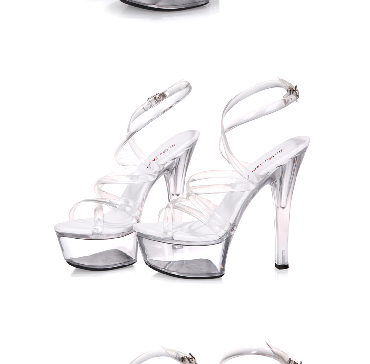 

2020 Fashion Mary Janes women plarform party shoes 15cm transparent spike high heels women pumps Big size 34-42, Clear