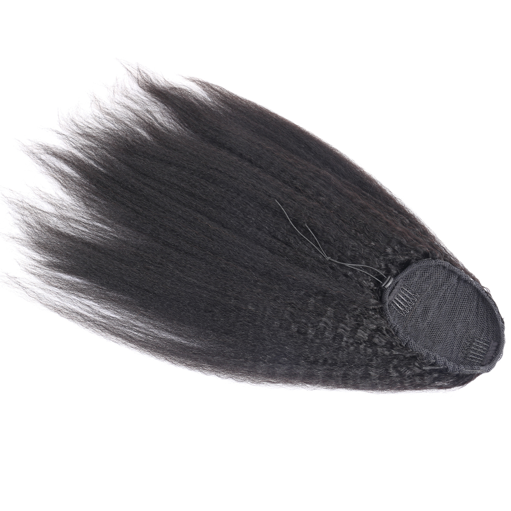 Celebrity African American Human Hair Ponytail Extensions Brazilian Virgin Hair 140g Kinky straight Drawstring Pony tail Free Fast Shipping