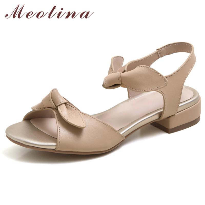 Meotina Sandals Women Bow Natural Genuine Leather Shoes Round Toe Low Heels Footwear Summer Sweet Sandals Lady White Big Size 40, Black
Meotina Sandals Women Bow Natural Genuine Leather Shoes Round Toe Low Heels Footwear Summer Sweet Sandals Lady White Big Size 40, Black