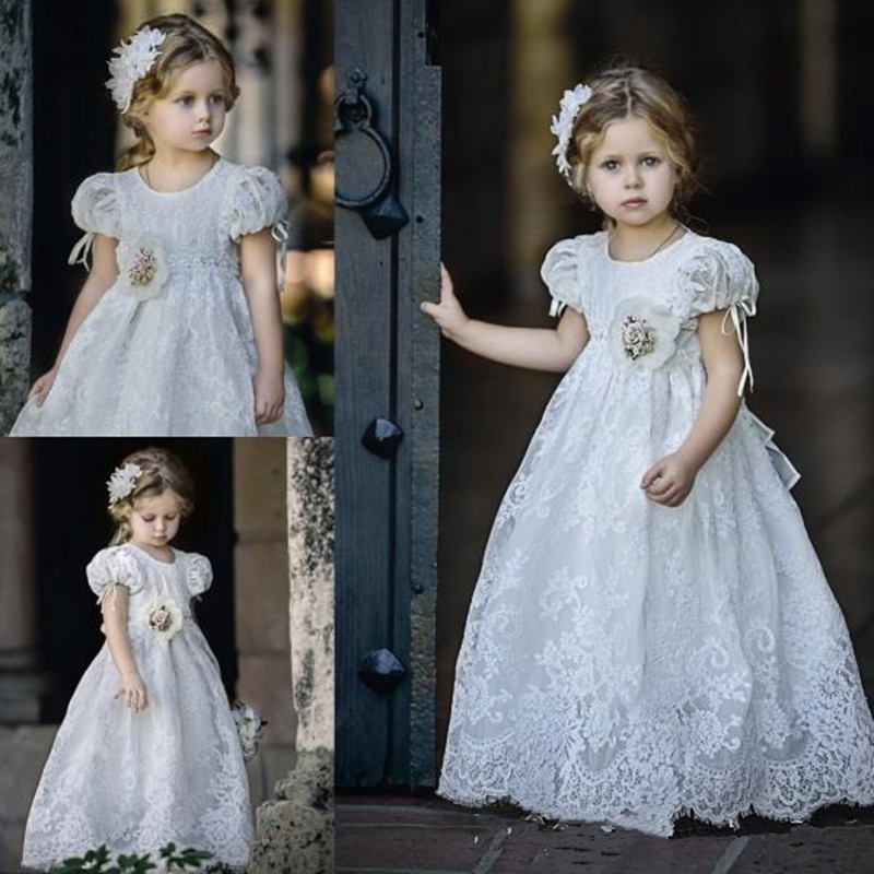 Full Lace Flower Girls Dresses Juliet Sleeve Communion Dress Jewel Neck Floor Length A Line Princess Gowns, As image
Full Lace Flower Girls Dresses Juliet Sleeve Communion Dress Jewel Neck Floor Length A Line Princess Gowns, As image