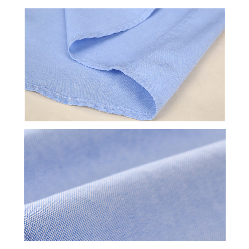 Men Oxford Fabric Shirts Turn Down Collar Front Pocket Button Short Sleeve Solid Color Summer Smart Casual Shirts Dress